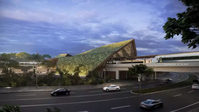Así será la estación del Tren Maya en Palenque