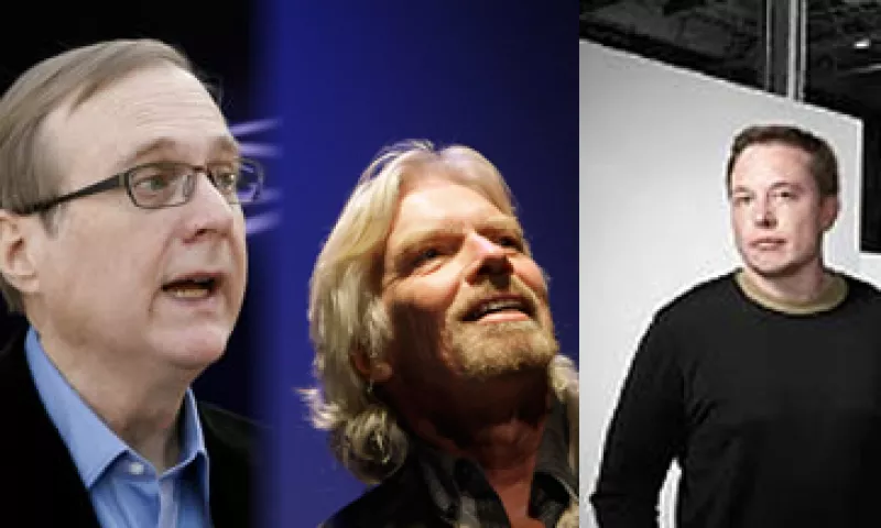Paul Allen, Richard Branson y Elon Musk, tres de la fraternidad ‘geeks en el espacio’. (Foto: Especial)