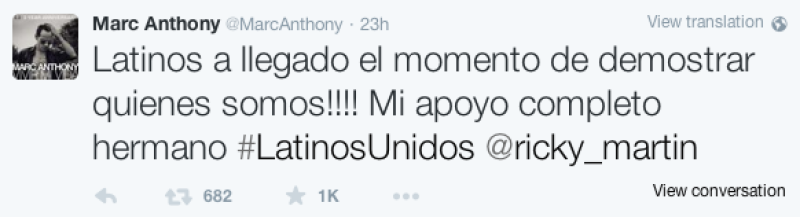 El ex esposo de Jennifer Lopez también apoyó a Ricky.