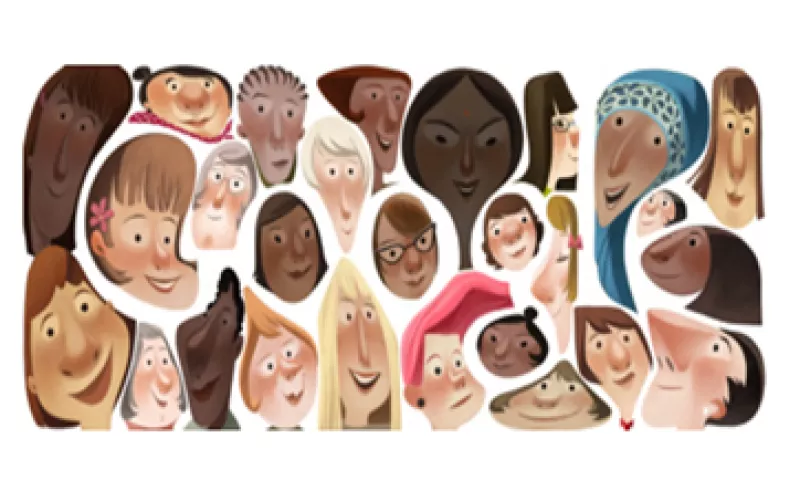El doodle de este viernes muestra los rostros de mujeres de diferentes nacionalidades. (Foto tomada de google.com)
