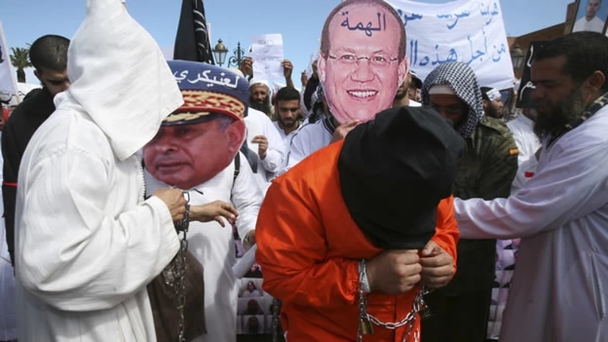 manifestantes marroquíes piden el cierre de la prisión de Guantánamo