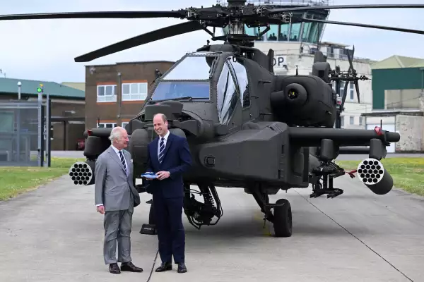 King Charles III hands over the role of Colonel-in-Chief of the Army Air Corps to Prince William, Army Aviation Centre,
Middle Wallop, Stockbridge, Hampshire, UK - 13 May 2024