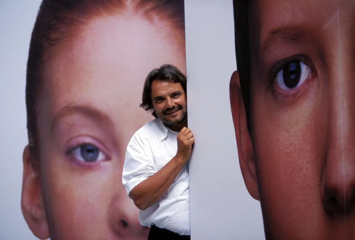 Luciano Benetton and Oliviero Toscani at the studio in Italy in August, 1997.