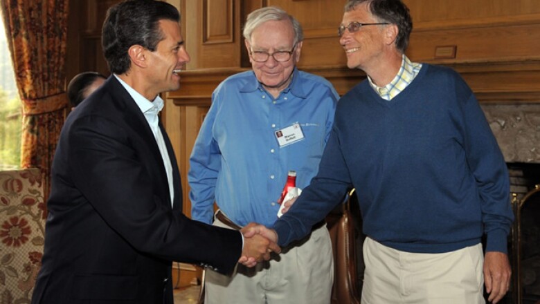 Peña Nieto se reunió con los empresarios Bill Gates y Warren Buffett, luego de su participación en la conferencia empresarial de Sun Valley.