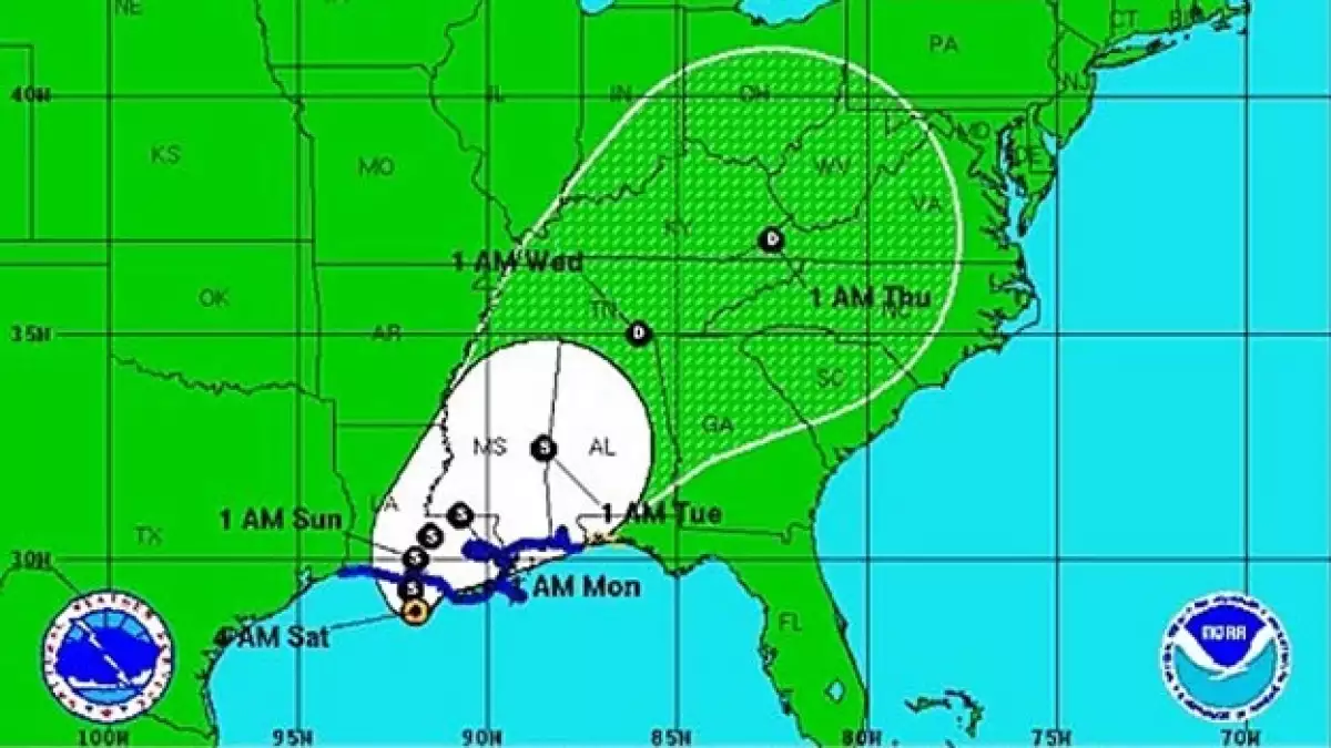 mapa de zona afectadas por las lluvias provocadas por tormenta tropical Lee