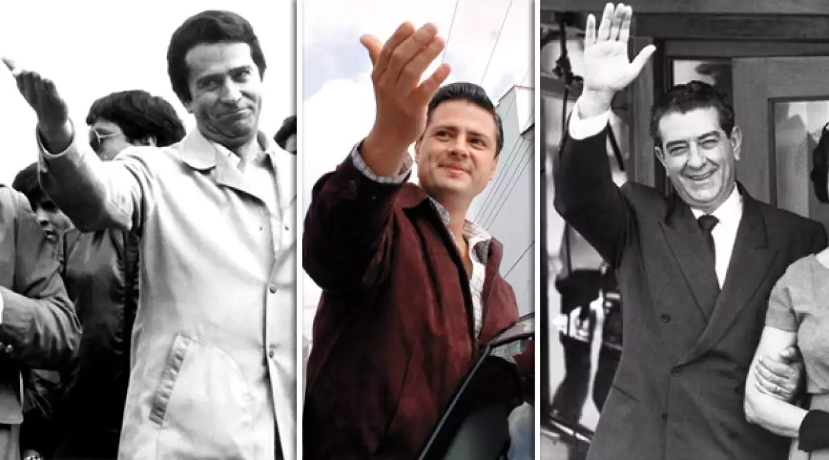 MISMO ESTILO POLÍTICO. De izq. a der.: el ex gobernador mexiquense Alfredo del Mazo González, el actual candidato presidencial Enque Peña Nieto y el ex presindete Adolfo López Mateos, admirado por Peña Nieto.
