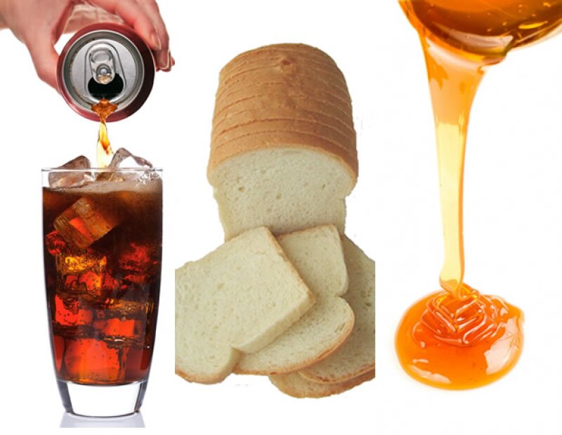 Los refrescos, el pan blanco y el jarabe de maíz de alta fructosa son comidas que debes evitar.