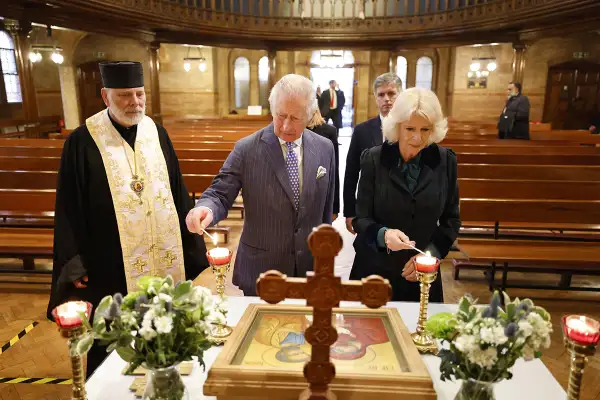 The Prince Of Wales And Duchess Of Cornwall Visit Ukrainian Catholic Cathedral