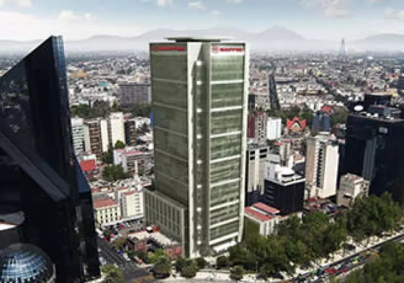 La estructura de la torre Mapfre tendrá 26 pisos y 124 metros de altura. (Foto: Cortesía Mapfre)