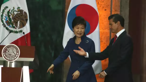 Park Geun-hye, presidenta de Corea del Sur, durante su visita a México.