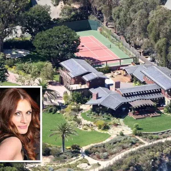 Julia Roberts gastó 20 millones de dólares en su casa de Malibú para que los techos generen su propia luz natural, también ocuparon en la construcción de la propiedad, materiales reciclados y sustentables.