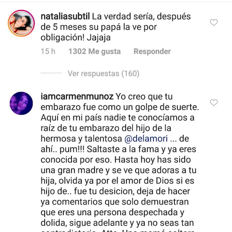 Natalia Subtil comentario