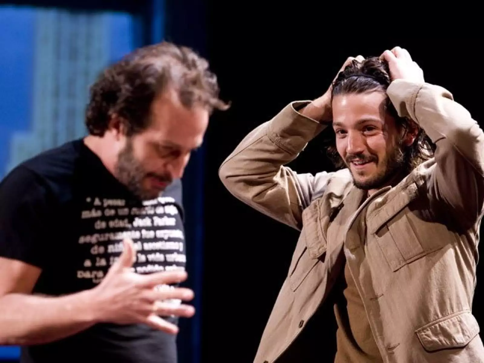 Daniel Giménez Cacho y Diego Luna en la primera presentación de la obra dirigida por John Malkovich.