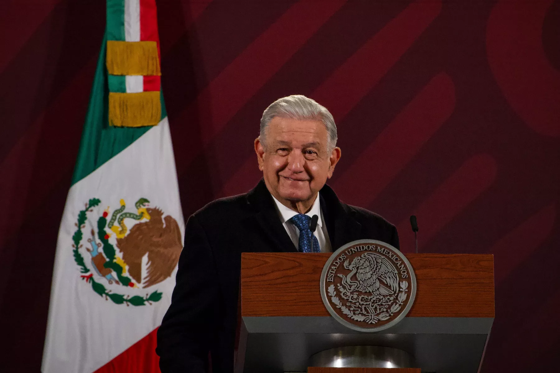 Andrés Manuel López Obrador, durante la conferencia matutina desde Palacio Nacional.