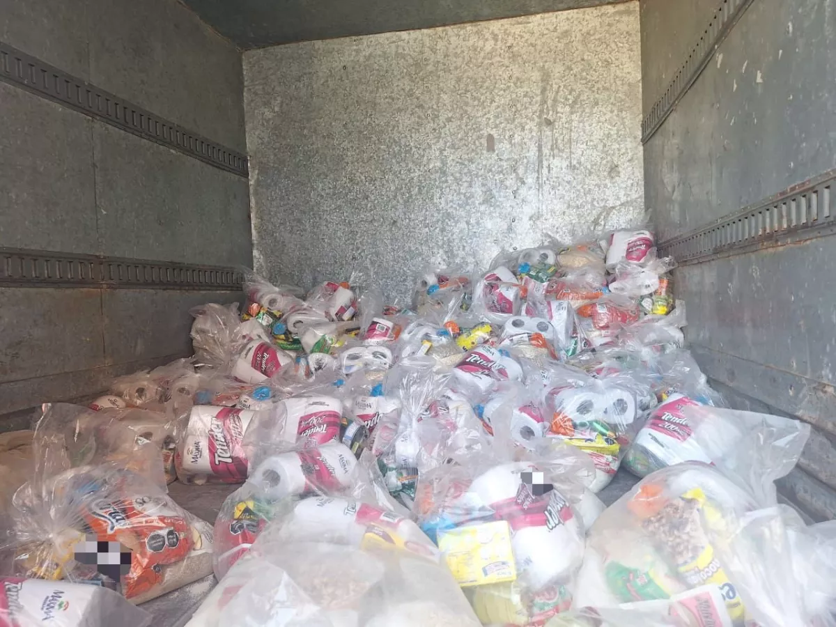 Aseguran despensas de CJNG