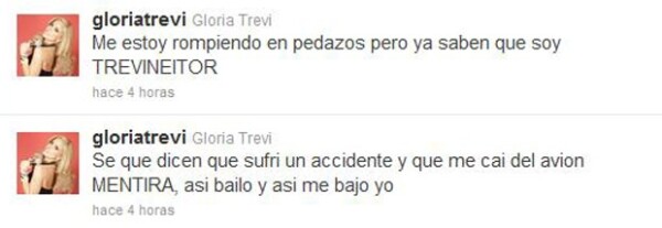 Gloria tomó con gran humor su caída.