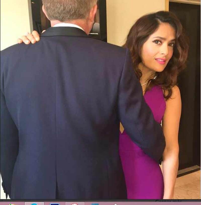 La actriz mexicana junto a su esposo en Cannes.