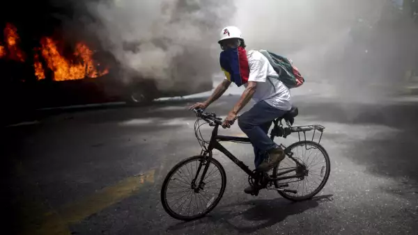 Opposition demonstration near the Generalisimo Francisco de Miranda Airbase "La Carlota" in Caracas