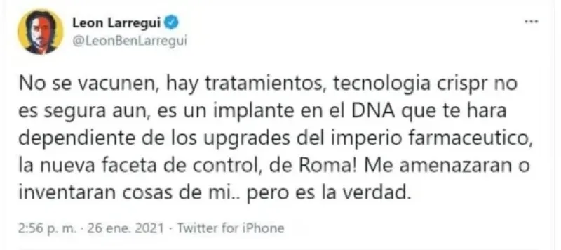 Tweet León Larregui