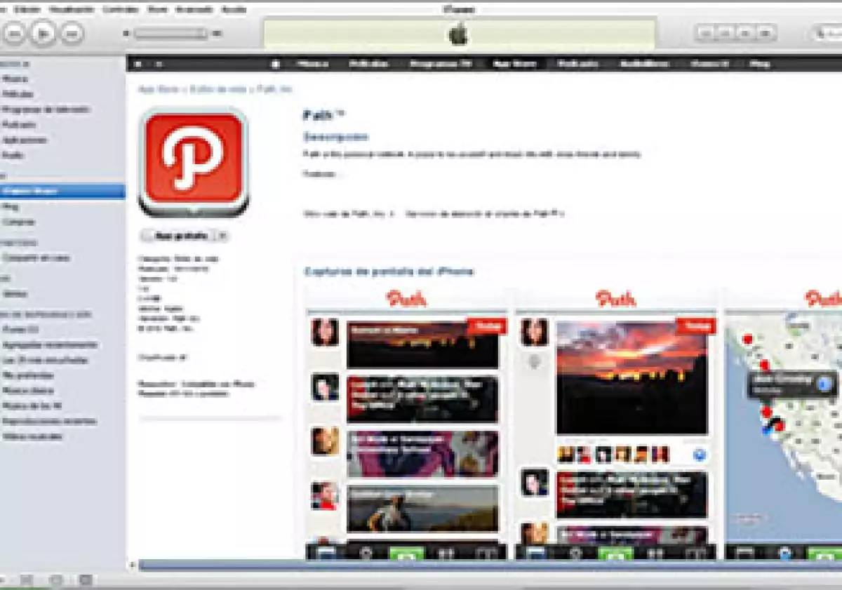 La aplicación Path usa indebidamente datos de sus usuarios, advierte el experto. (Foto: Cortesía iTunes Store)