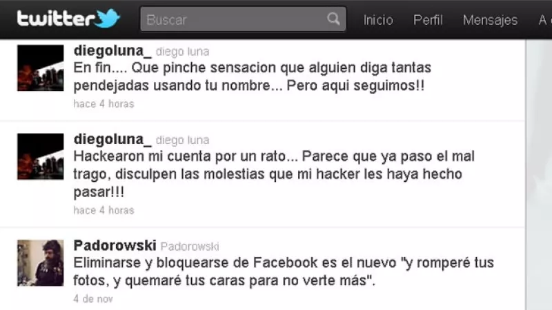 Diego Luna es hackeado en Twitter