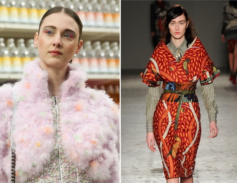 Chanel y Stella Jean apostaron por el color en el maquillaje de sus pasarelas de otoño 2014.