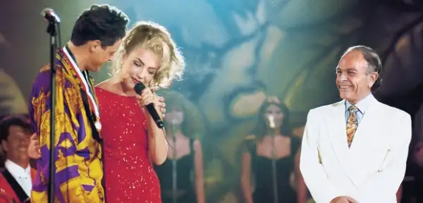 Luismi, Thalía y Raúl Velasco, conductor que fue clave en la carrera de Micky.