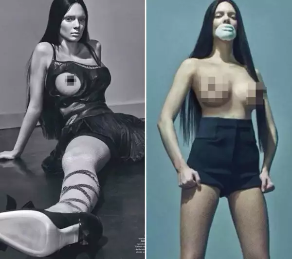 Kendall, aunque atrevida y sexy ocasionó comentarios por este desnudo para Love Magazine.