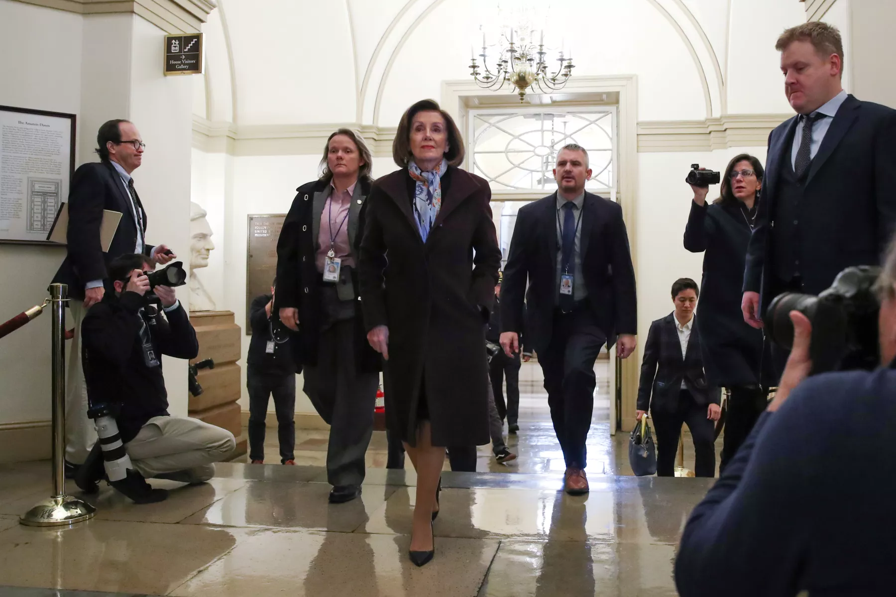 Nancy Pelosi llega al Capitolio