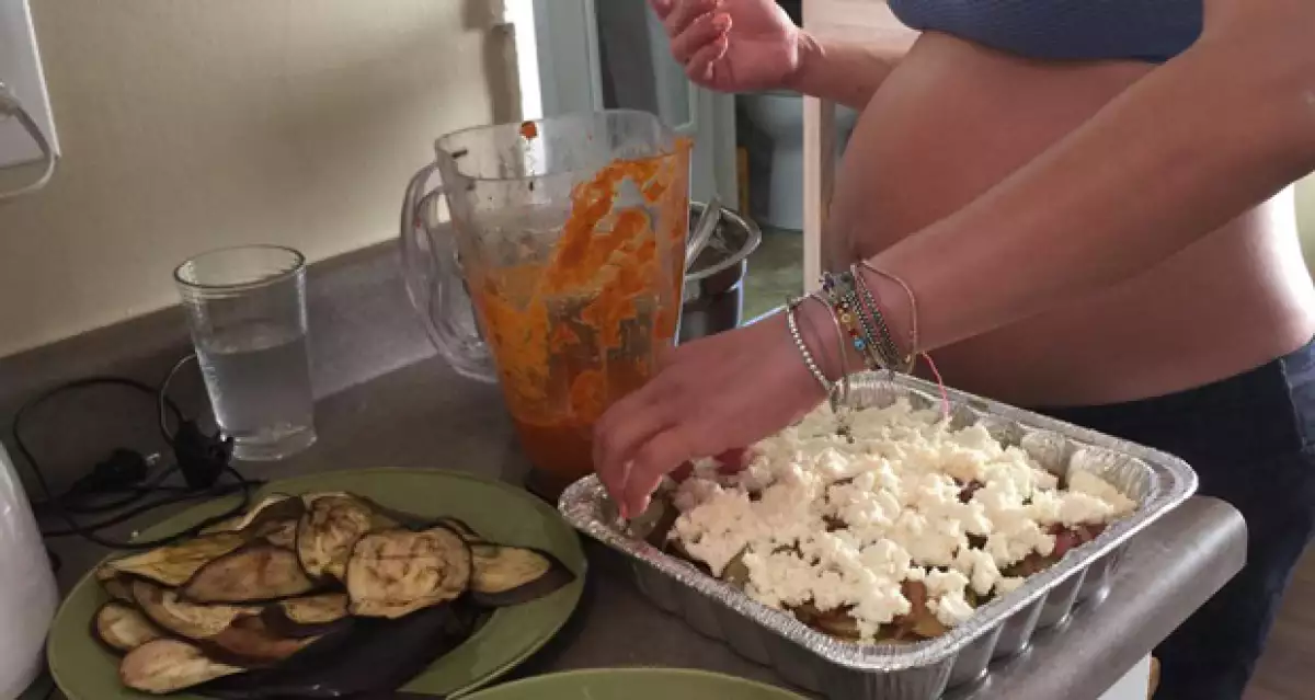 Esta fue la última fotografía en la que la actriz mostró su avanzado embarazo.