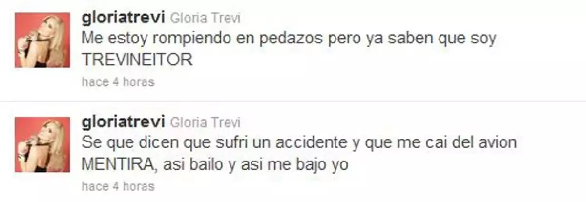 Gloria tomó con gran humor su caída.