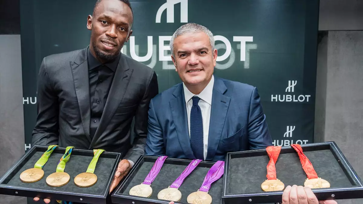 Usain Bolt y Ricardo Guadalupe, CEO de Hublot