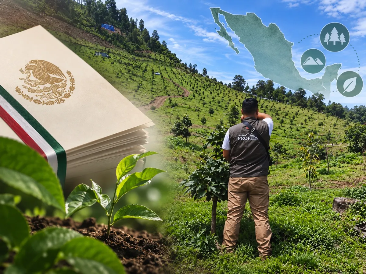 Personal de la Profepa realiza labores de inspección en una zona de reforestación en Michoacán.