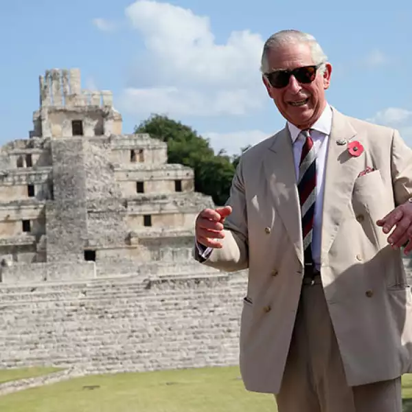 Previamente,  visitó en el estado de Campeche la zona arqueológica maya de Edzná.