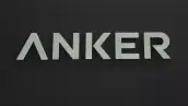Logo de Anker sibre fondo negro.