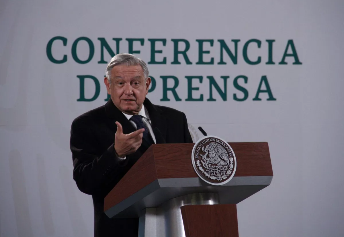 Andrés Manuel López Obrador, presidente de México, durante la conferencia diaria que lleva a cabo en Palacio Nacional.