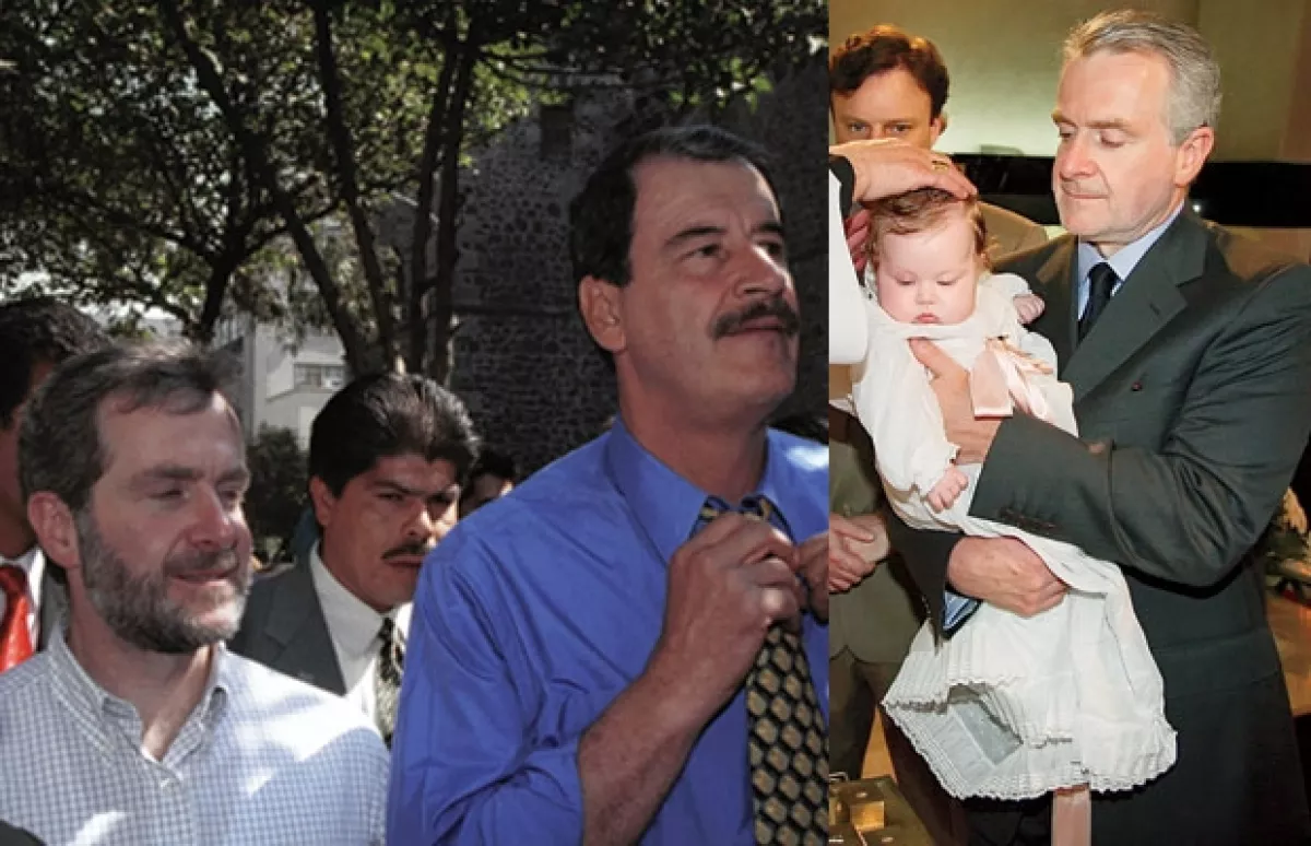 A la izquierda en el 2000 con Vicente Fox durante la campaña presidencial, cuando Creel era candidato a Jefe de Gobierno del DF. A la izquierda lo vemos en reciente bautizo de su hija Paulina.