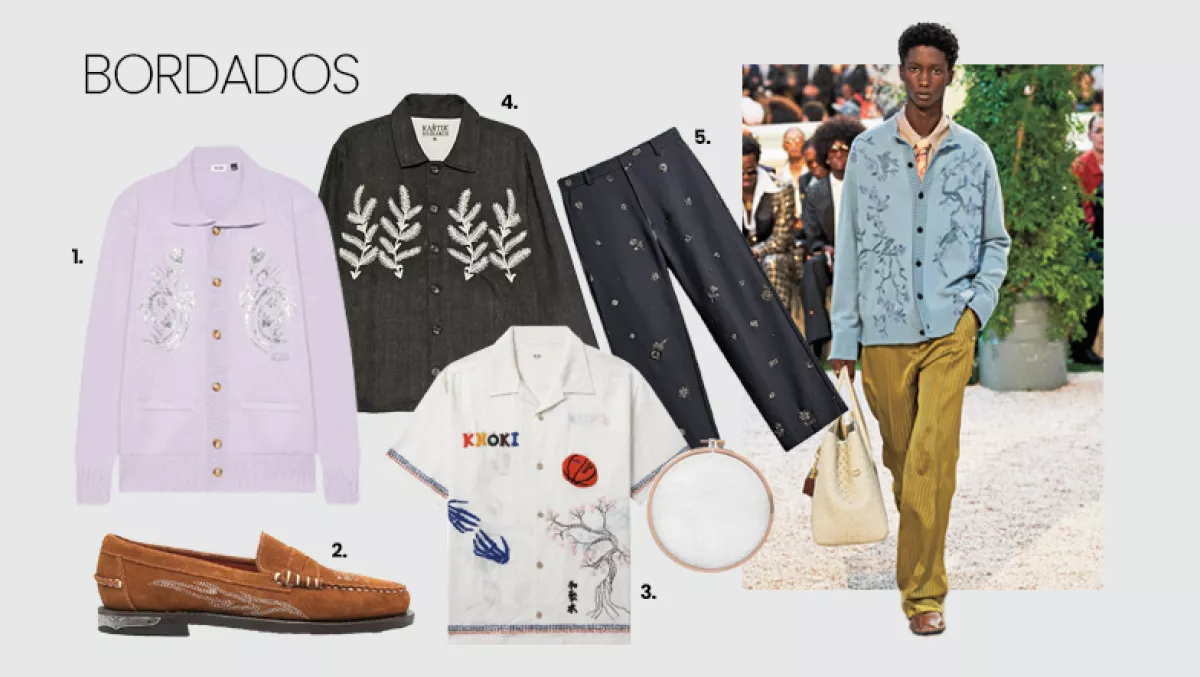 Bordados de moda para hombre