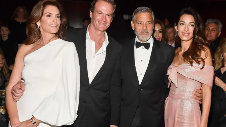 Cindy Crawford, Rande Gerber, George Clooney y Amal Clooney 