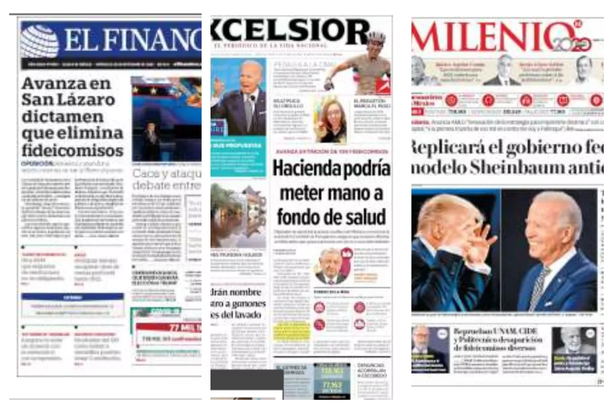 Portadas del 30 de septiembre de 2020