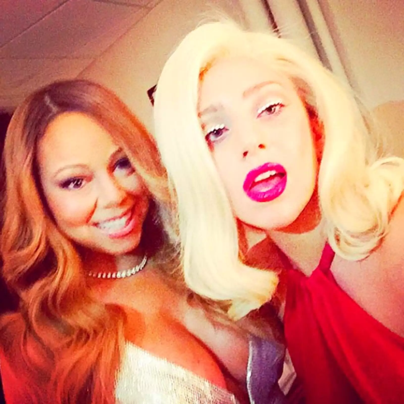Mariah Carey y Lady Gaga en un concierto navideño en diciembre de 2014.