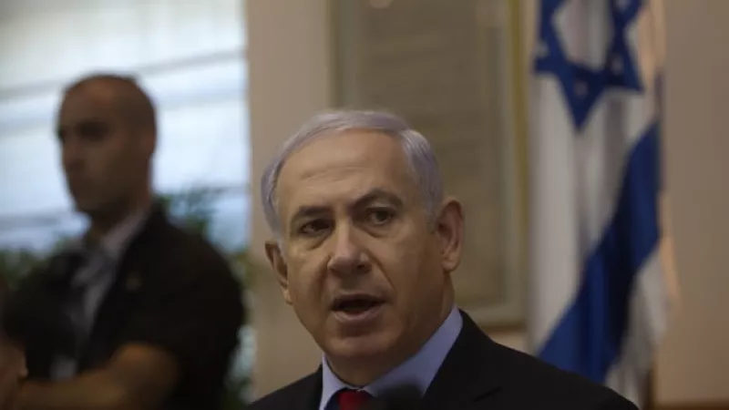 netanyahu en una reunion con su gabinete