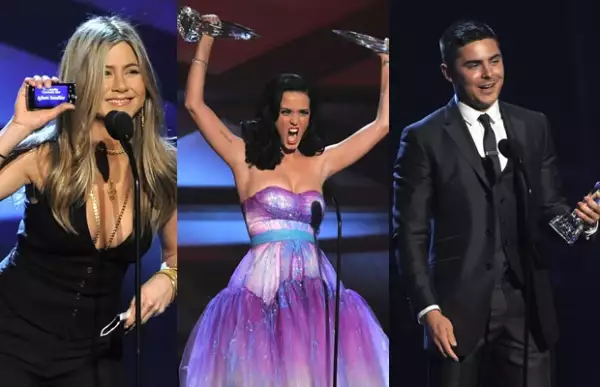 Jennifer Aniston fue presentadora, Katy Perry ganó como Artista Favorito y Zac Efron ganó como Estrella de Cine Favorita de menos de 25 años.