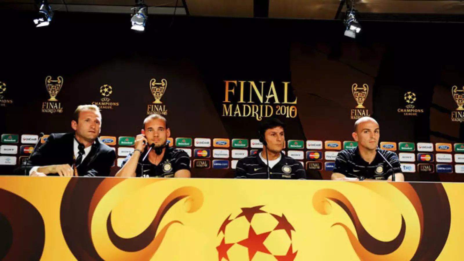rueda de prensa que el equipo italiano ha ofrecido en el estadio Santiago Bernabeu 