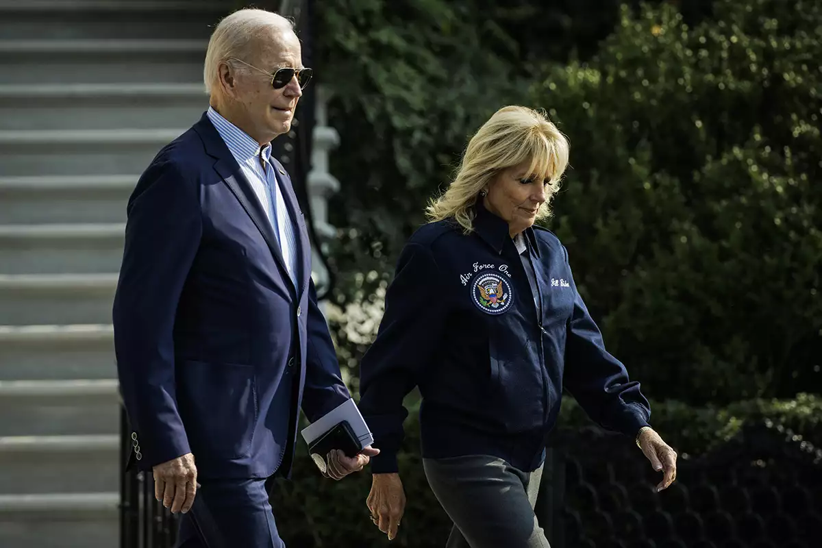 President Biden Departs The White House For The U.K. For Queen Elizabeth's Funeral