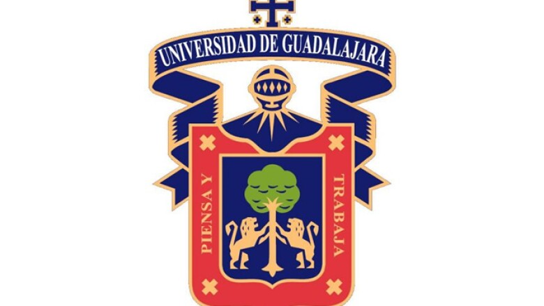 Éste es el escudo de la Universidad de Guadalajara, la cual es dirigida actualmente por el rector Marco Antonio Cortés Guardado.