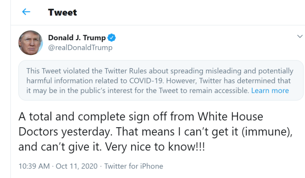 Twitter señala de nuevo a Trump por fake news