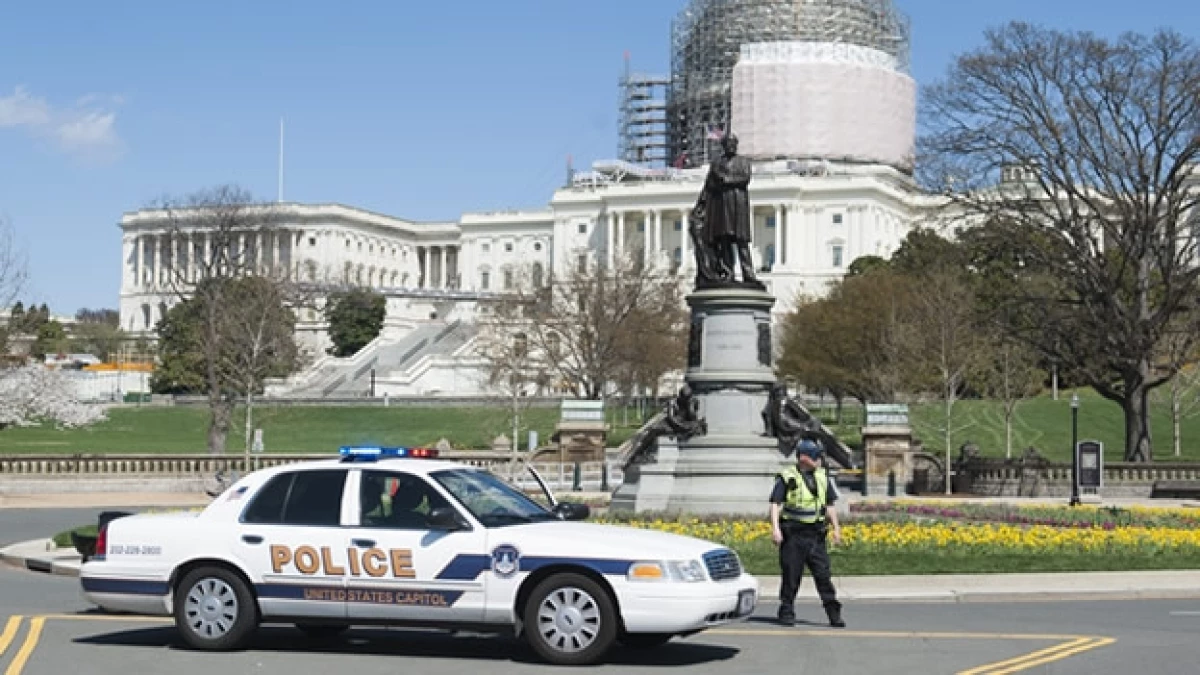 shots were fired on the west front of the U.S. Capitol building on April 11, 2015.
