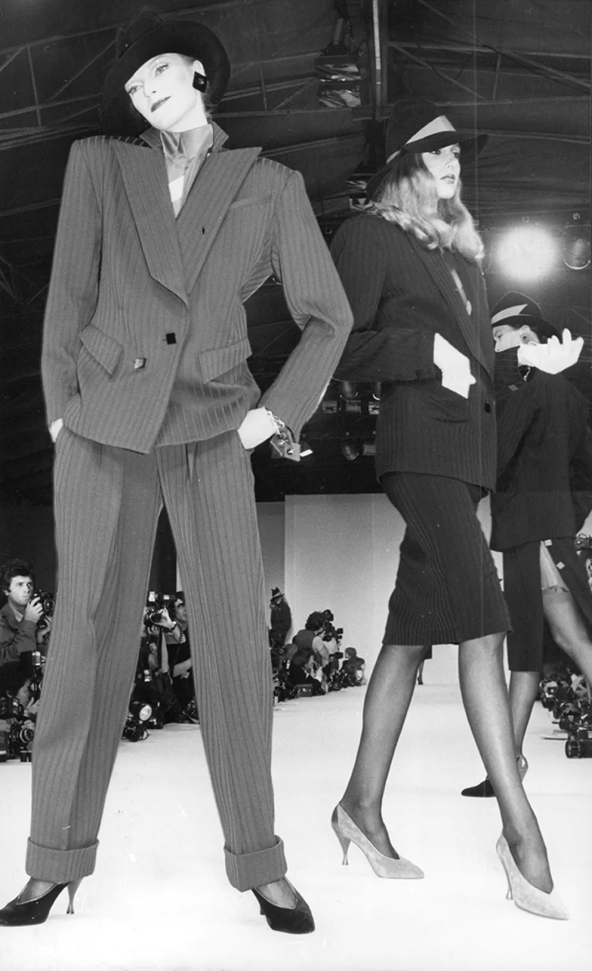 Fashion Women 1981 Model's Wearing Mary Quant Mini Skirt Fashions At The Savoy.