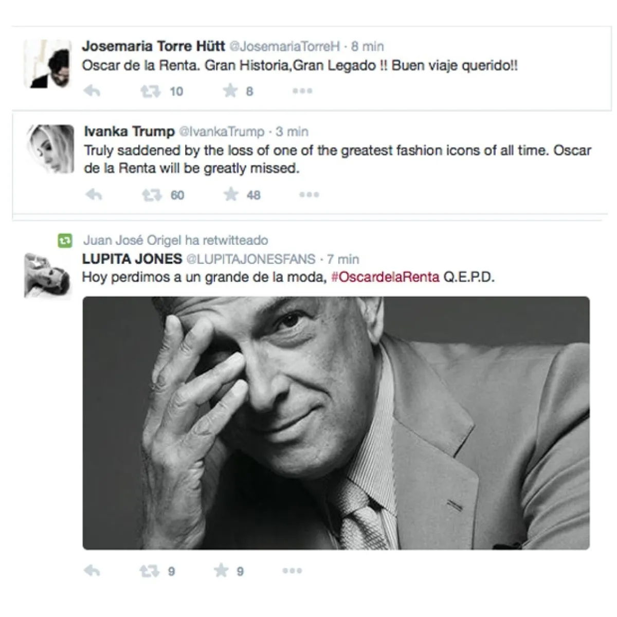 Algunos usuarios como Lupita Jones quisieron recordarlo con imágenes.